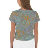 Marigold Melody Mosaics All-Over Print Crop Tee